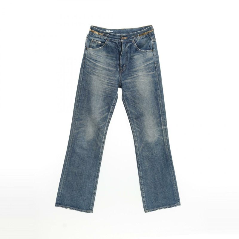 CELINE 標誌鏈條牛仔褲 棉質 藍色 二手 女款 27 碼-0