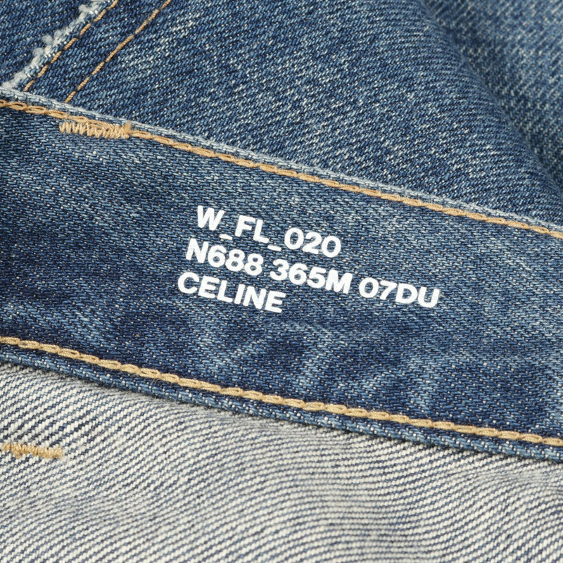 CELINE 標誌鏈條牛仔褲 棉質 藍色 二手 女款 27 碼-2