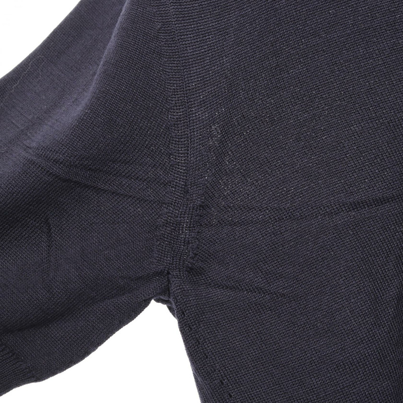 PRADA 三角形 logo V 領針織衫 P24M2R 羊毛海軍藍 #36 二手女款-6