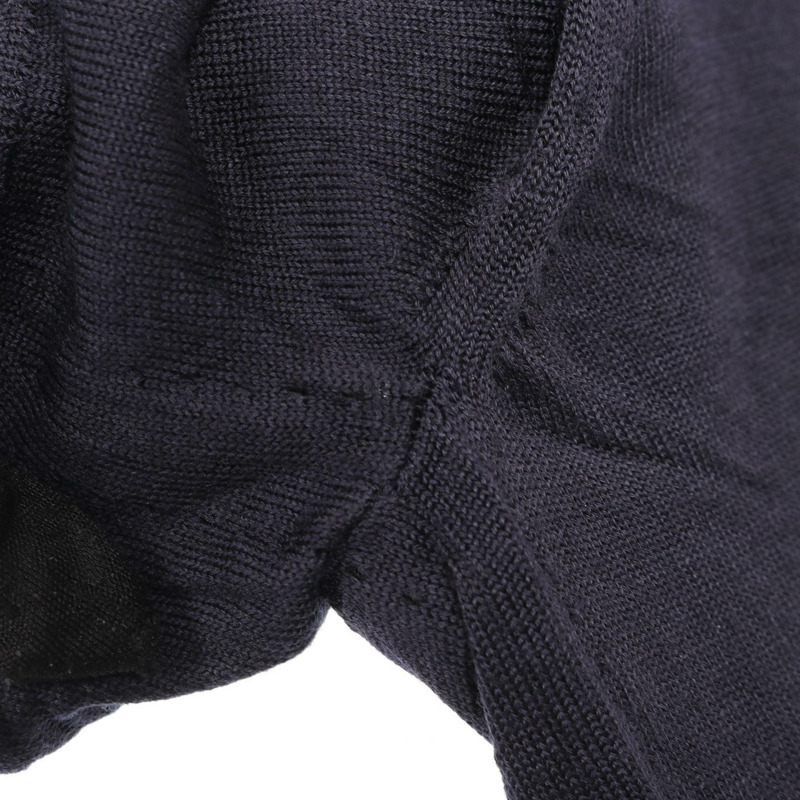 PRADA 三角形 logo V 領針織衫 P24M2R 羊毛海軍藍 #36 二手女款-7