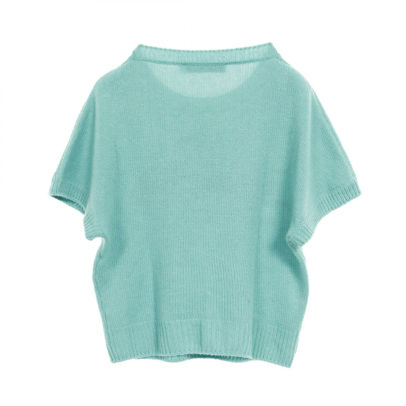 Christian Dior 針織短袖上衣 424S68AM054 羊絨藍色 女款 40碼-1