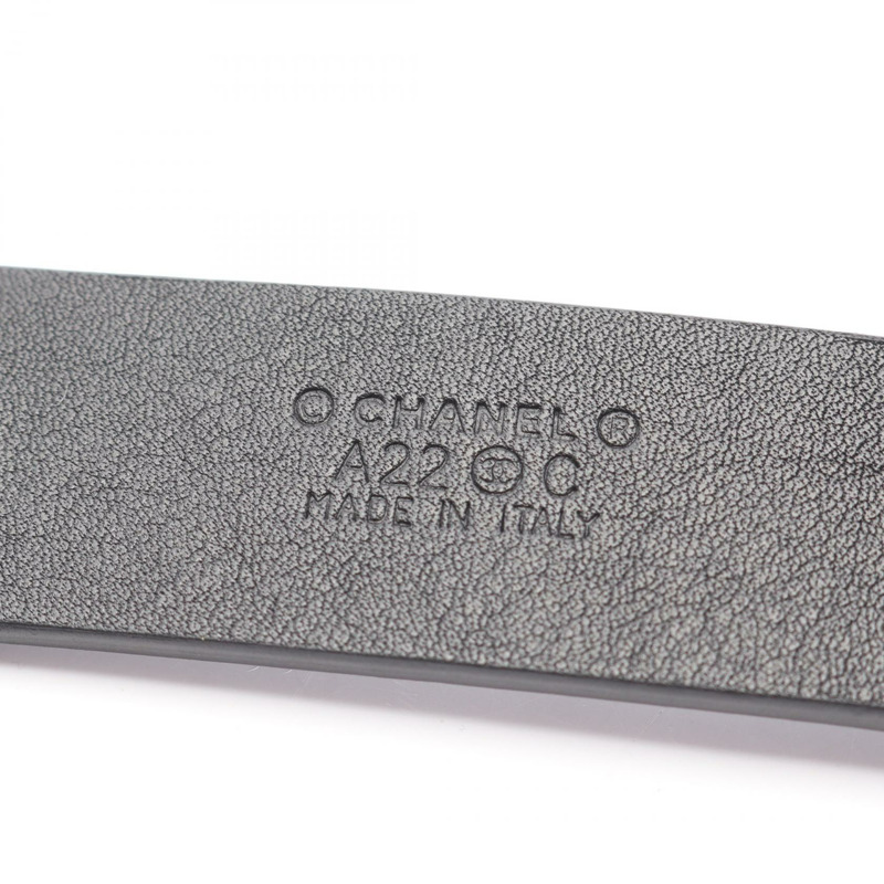 香奈兒 COCO Mark 皮帶 皮革 黑色 二手 女士-2