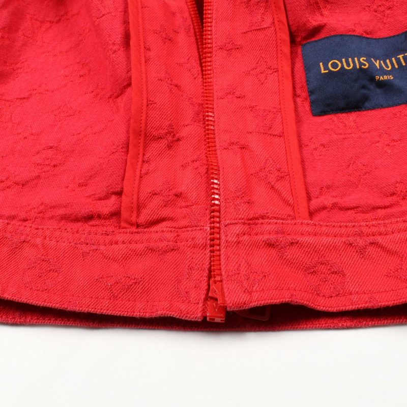 LOUIS VUITTON Monogram 柔軟牛仔外套 其他外套 HHA70WQMF 棉 紅色 紅色 二手男裝-6