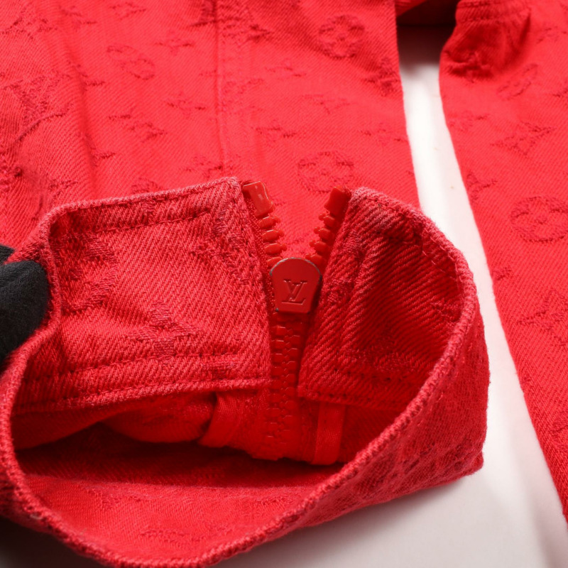 LOUIS VUITTON Monogram 柔軟牛仔外套 其他外套 HHA70WQMF 棉 紅色 紅色 二手男裝-13