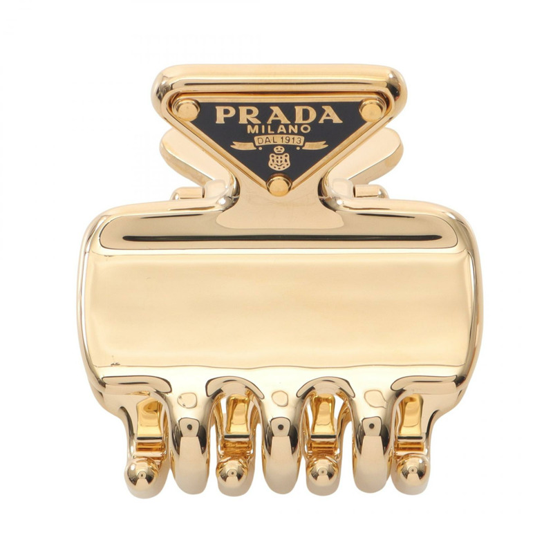 PRADA FERMAGLI 髮夾 其他時尚商品 1IF0872BA6F0056 鍍金 金色 黑色 全新 女款-0