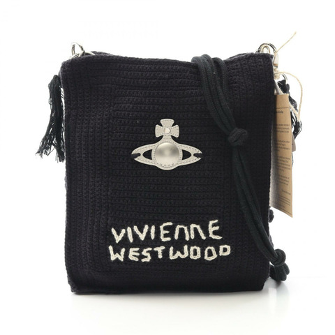 Vivienne Westwood Red Label MABEL 鉤針手提包小單肩包 4D030001UK004WN401 帆布黑色新款女款