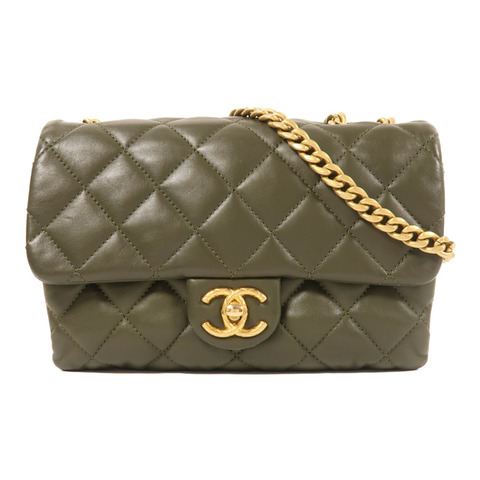 CHANEL 羊皮皮革Chain Shoulder Bag金扣鏈帶肩背袋