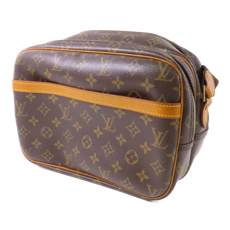 LOUIS VUITTON Monogram Reporter PM金扣肩背袋棕色-2