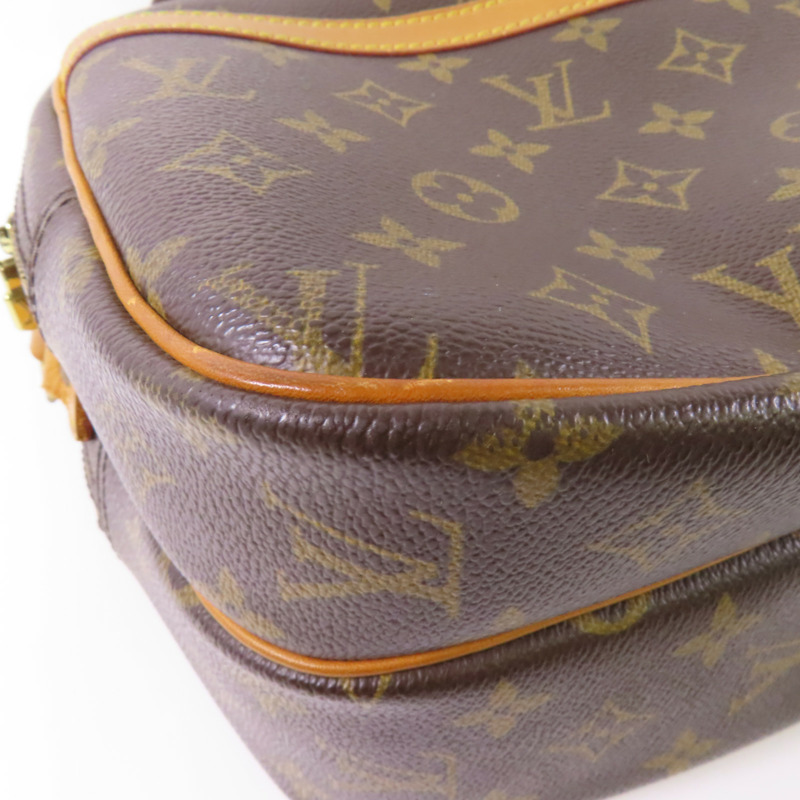 LOUIS VUITTON Monogram Reporter PM金扣肩背袋棕色-4
