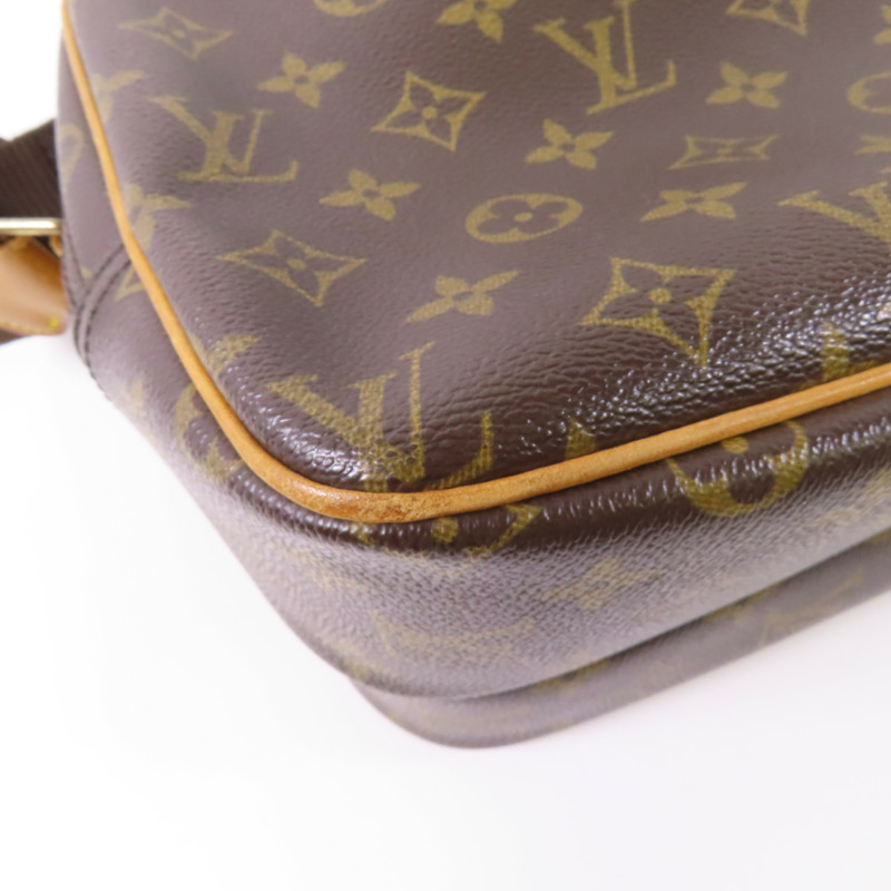 LOUIS VUITTON Monogram Reporter PM金扣肩背袋棕色-6