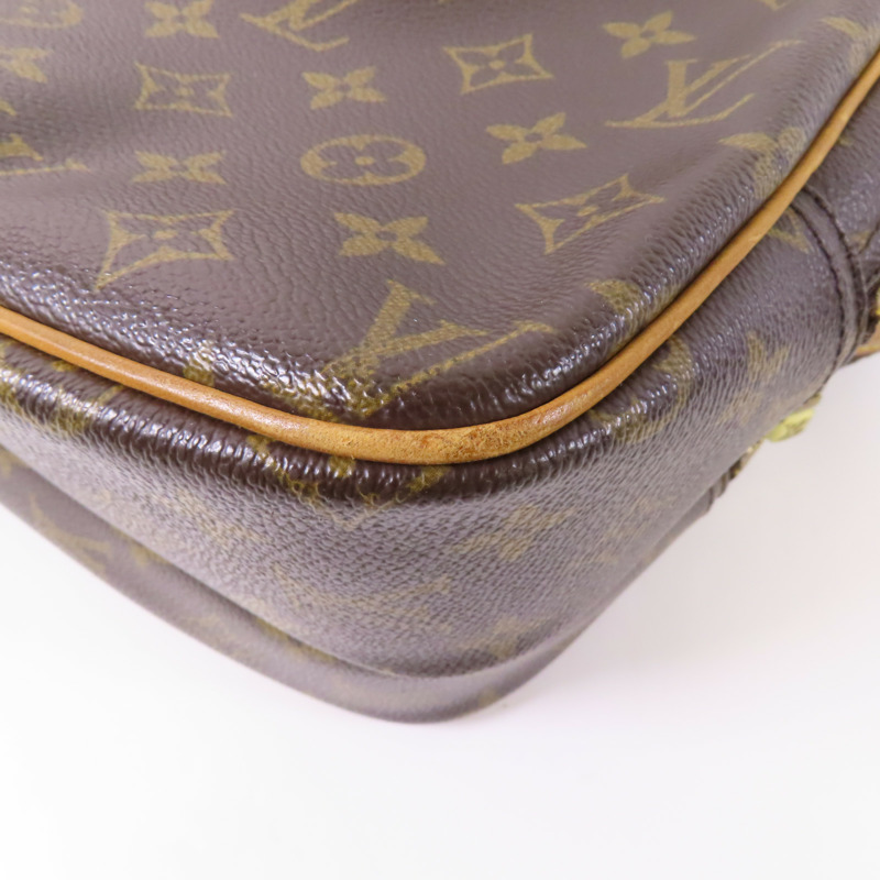 LOUIS VUITTON Monogram Reporter PM金扣肩背袋棕色-7
