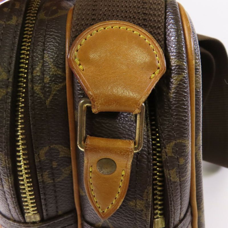 LOUIS VUITTON Monogram Reporter PM金扣肩背袋棕色-9