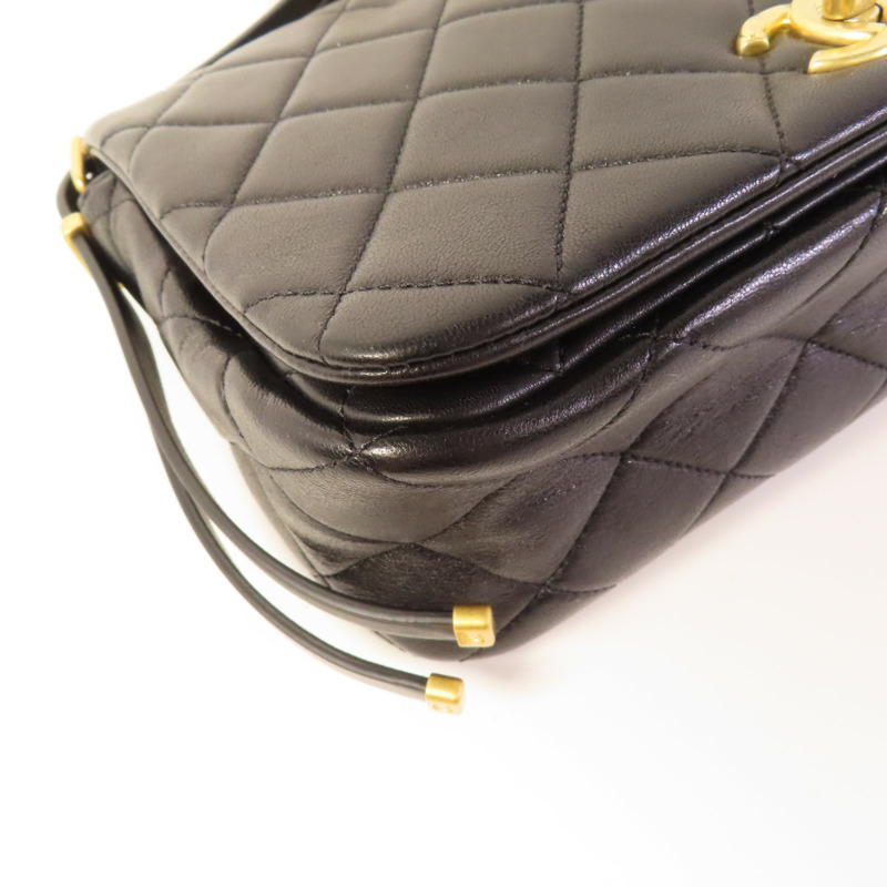 CHANEL 牛皮皮革Mini Chain Flap Bag金扣鏈帶肩背袋-4