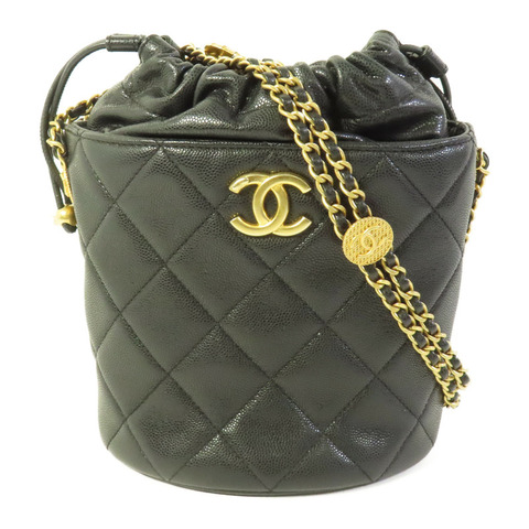 CHANEL 牛皮皮革Small Bucket Bag金扣肩背袋