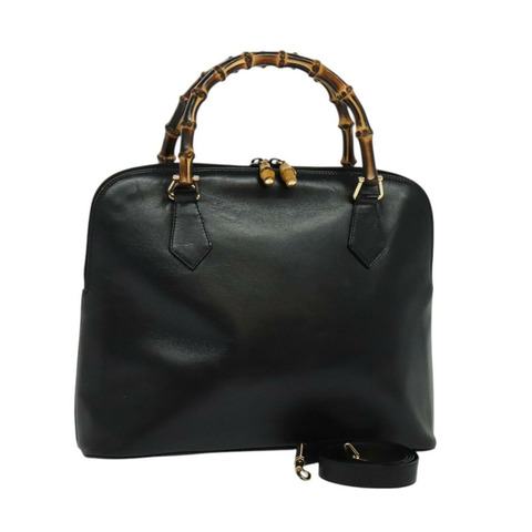 GUCCI 竹節手提包 皮革 2 款 黑色 金色 000 0289 正品 ep9265