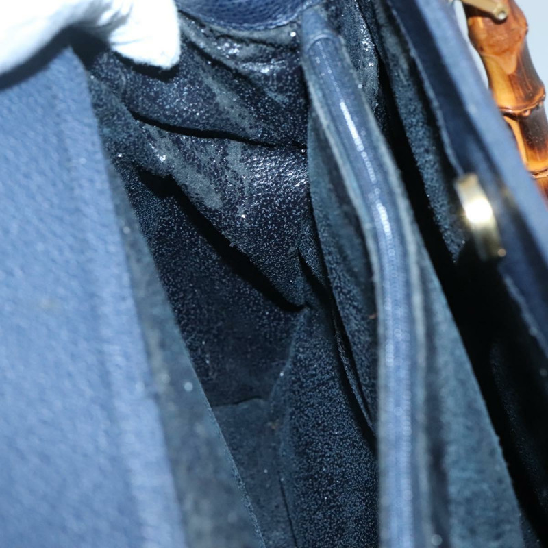【日本直送】GUCCI 竹製手提包 絨面革 海軍藍 金色 002 1186 0260 正品 fm4759-17
