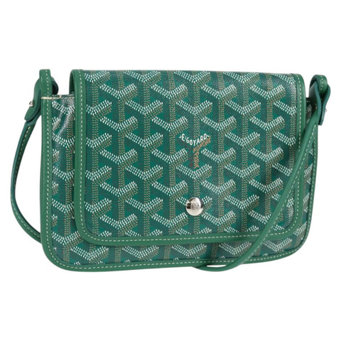 GOYARD 人字紋梅花紋單肩包 PVC 綠色 正品 sw900SM