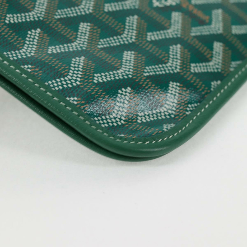 【日本直送】GOYARD 人字紋梅花紋單肩包 PVC 綠色 正品 sw900SM-15