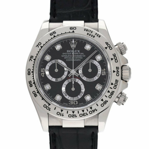 Rolex Cosmograph Daytona 116519G Y 序號（2002 年左右製造）黑色/鑽石男士手錶自動