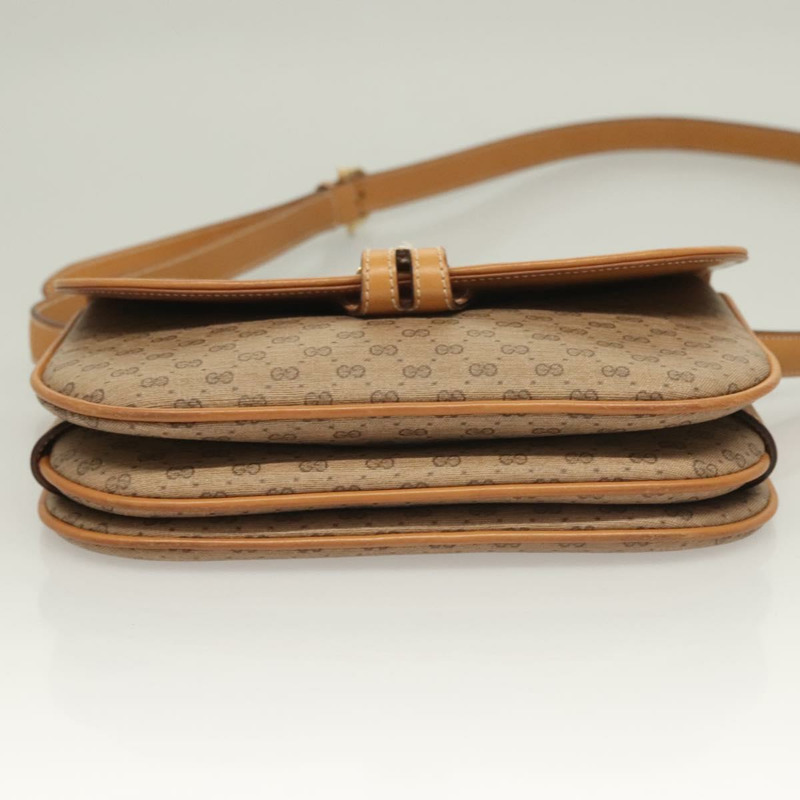 【日本直送】GUCCI 微型 GG Supreme 單肩包 PVC 米金色 正品 ki5787-4