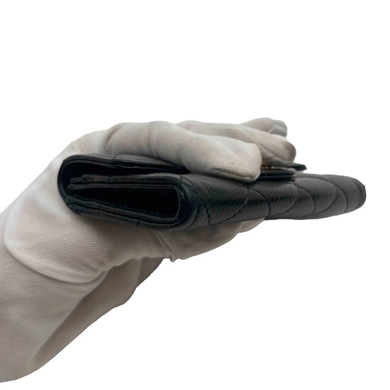 CHANEL 黑金荔枝卡包-5