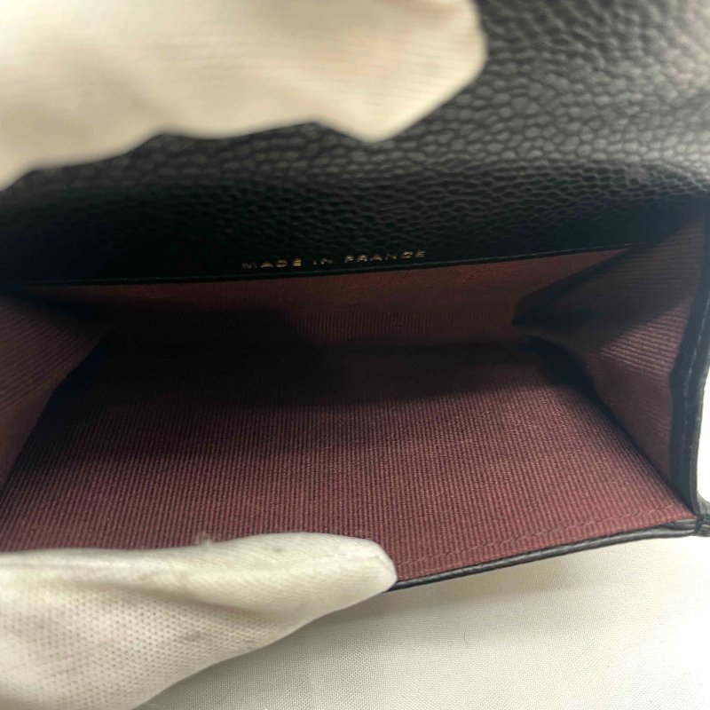 CHANEL 黑金荔枝卡包-7