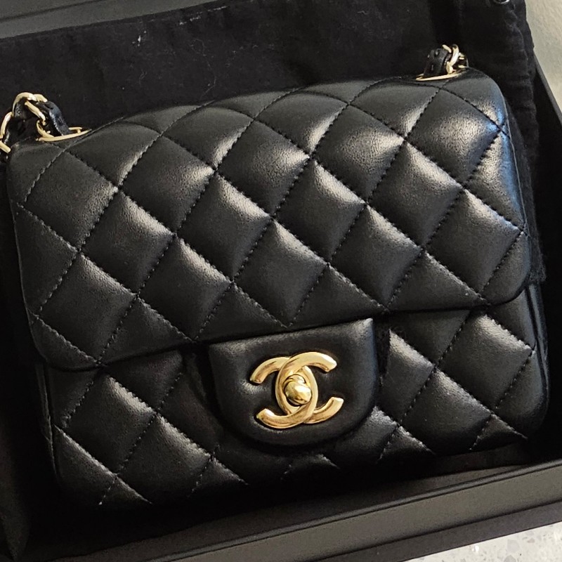 超甜❤️經典方胖 Chanel coco CF17 方胖黑金羊-0