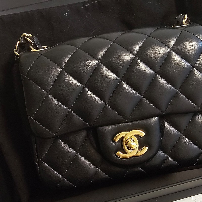 超甜❤️經典方胖 Chanel coco CF17 方胖黑金羊-1