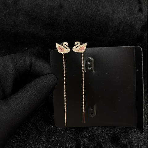 莉亞精品♡ Swarovski 水鑽耳環 粉色 二手