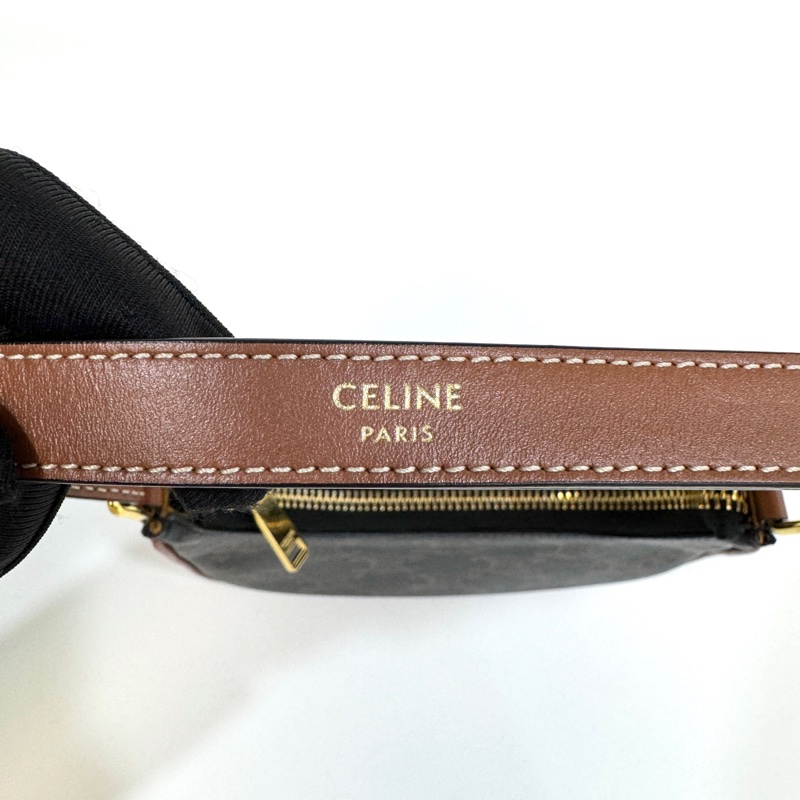 Celine老花棕牛皮凱旋門Mini AVA腋下包-5