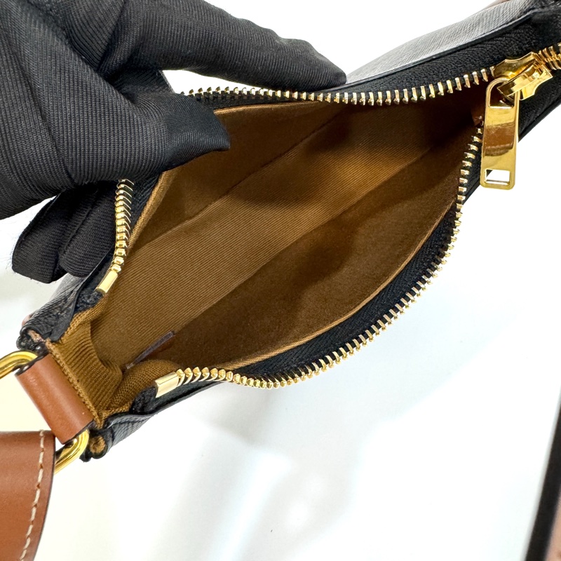 Celine老花棕牛皮凱旋門Mini AVA腋下包-9