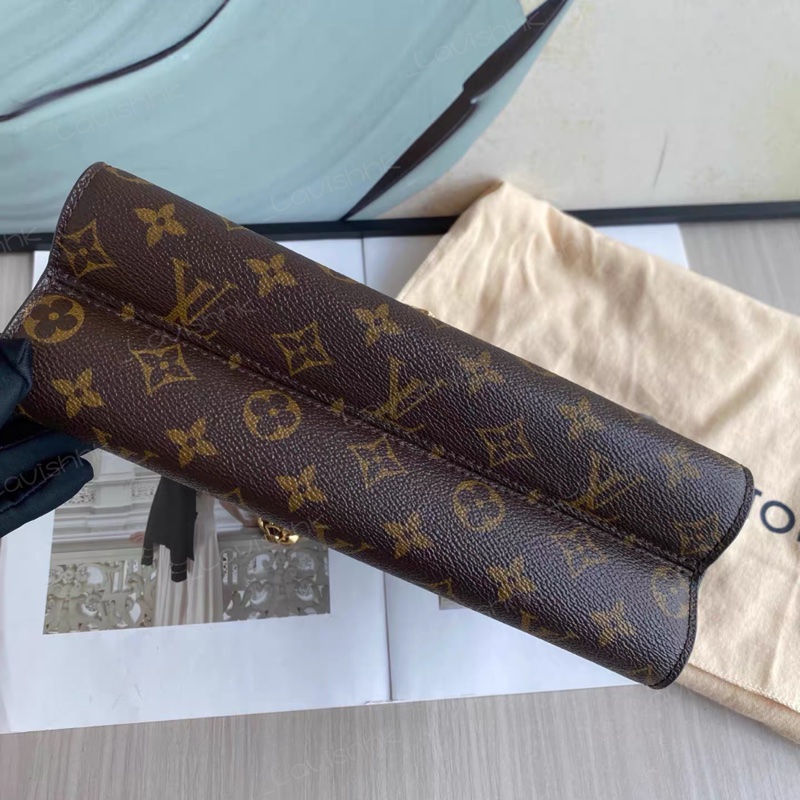 Lv 維多利亞 老花拼黑色 鏈條包-5