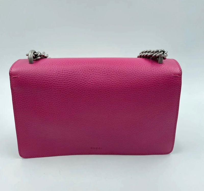 GUCCI古馳 Dinoysus 帶鑽虎頭扣鏈條 小號 約長28 x 9 x 17cm 玫粉色-4