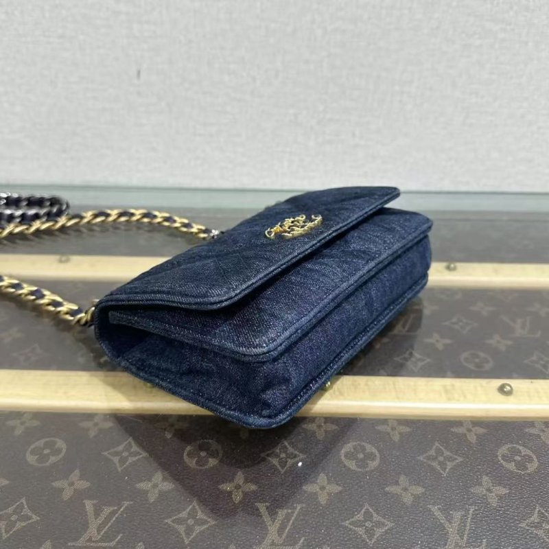✨CHANEL 23C19bag牛仔woc手提斜背包19*12*4 98新配件:塵袋購證-4