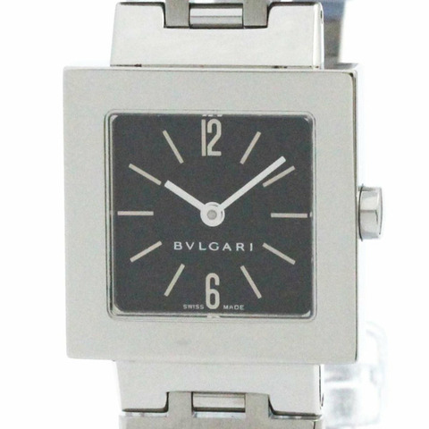 BVLGARI Quadrato 不鏽鋼石英女士手錶 SQ22SSS 拋光
