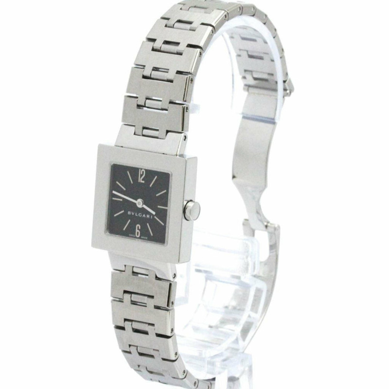 BVLGARI Quadrato 不鏽鋼石英女士手錶 SQ22SSS 拋光-1