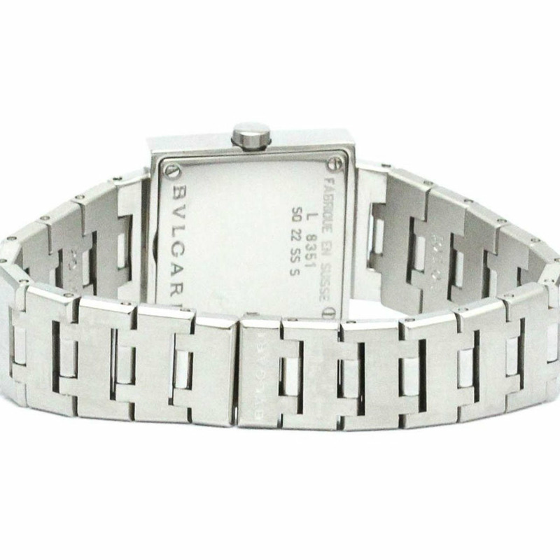 BVLGARI Quadrato 不鏽鋼石英女士手錶 SQ22SSS 拋光-4