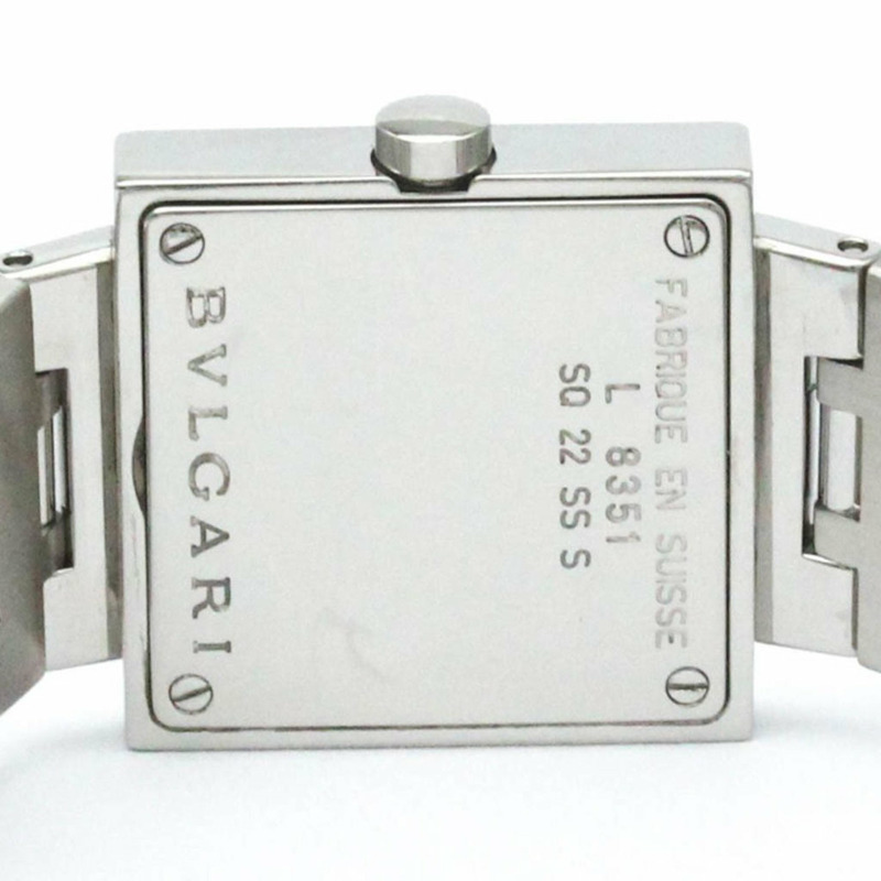 BVLGARI Quadrato 不鏽鋼石英女士手錶 SQ22SSS 拋光-5
