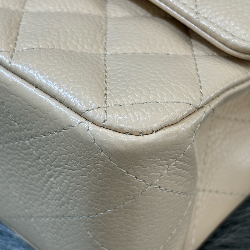 CHANEL A01112 coco 25 CF 多多養樂多膚色 荔枝皮 銀鍊 肩背包 口蓋包-14