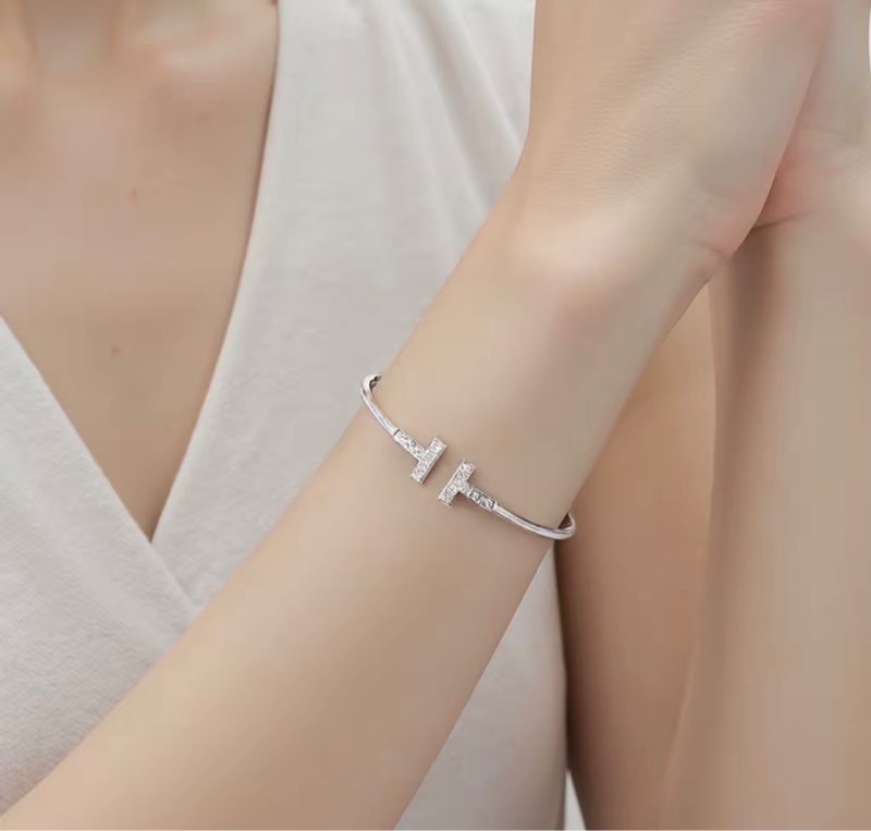 TIFFANY & CO.蒂芙尼 T系列 鑲鑽線圈 18K白金 女款 銀色-2