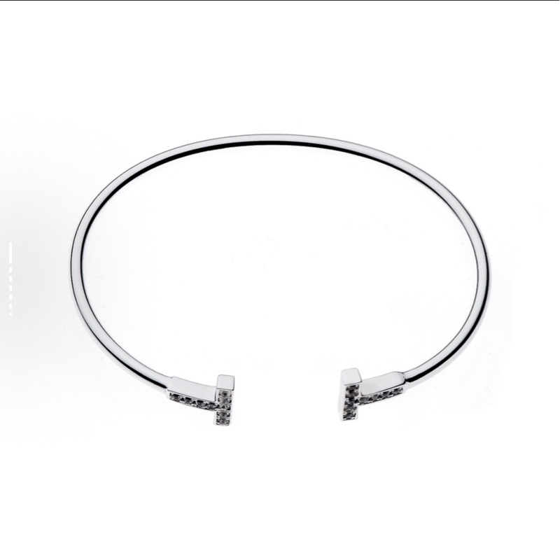 TIFFANY & CO.蒂芙尼 T系列 鑲鑽線圈 18K白金 女款 銀色-5