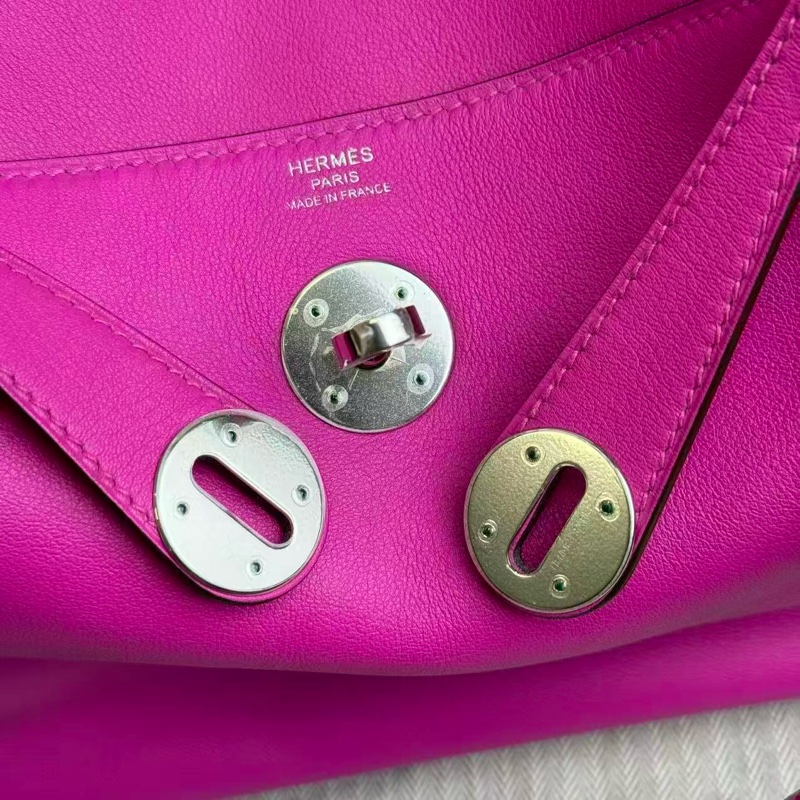 🌈Hermes🌟Lindy 26💗9I玉蘭粉銀扣💗編織帶🌟97新🌈Swift皮🌟-2
