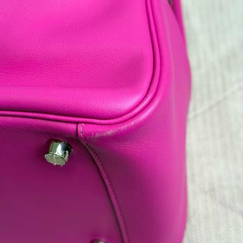 🌈Hermes🌟Lindy 26💗9I玉蘭粉銀扣💗編織帶🌟97新🌈Swift皮🌟-3