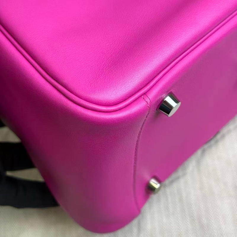 🌈Hermes🌟Lindy 26💗9I玉蘭粉銀扣💗編織帶🌟97新🌈Swift皮🌟-5