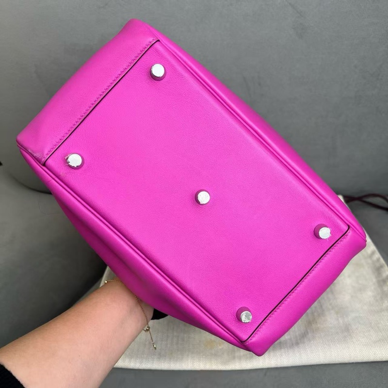 🌈Hermes🌟Lindy 26💗9I玉蘭粉銀扣💗編織帶🌟97新🌈Swift皮🌟-6