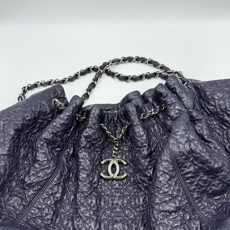 95成新 Chanel 香奈兒 山茶花水晶油蠟皮 超美 狀態很好 南瓜包-5