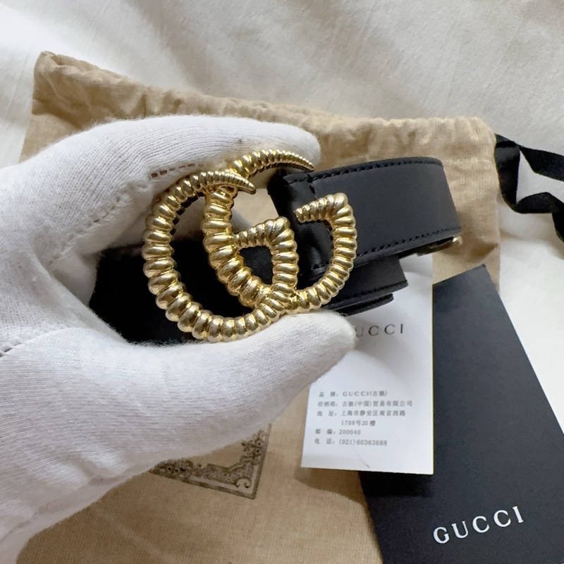 二手正品GUCCI GG Marmont薄款皮革皮帶105公分 Gucci皮帶 Gucci配件 Gucci腰帶-5