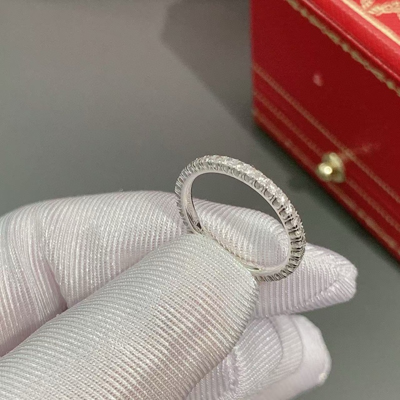 Cartier卡地亚 ETINCELLE DE CARTIER系列 白金满钻戒指-4