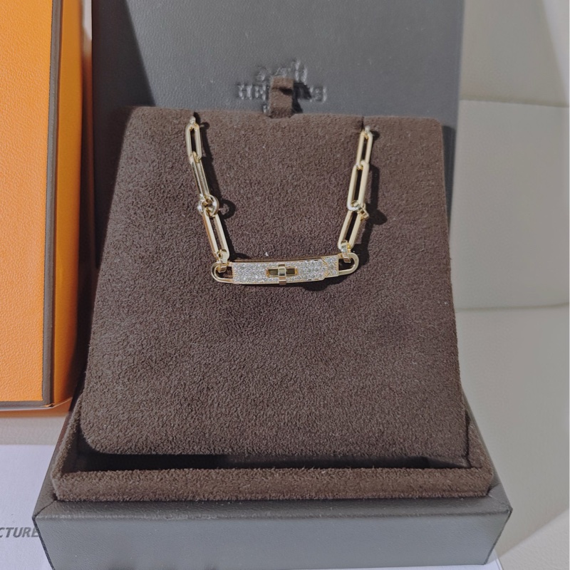 Hermes爱马仕 Kelly Chain 18K黄金满钻Chocker项链-1