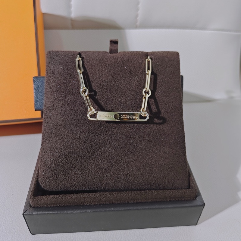 Hermes爱马仕 Kelly Chain 18K黄金满钻Chocker项链-4